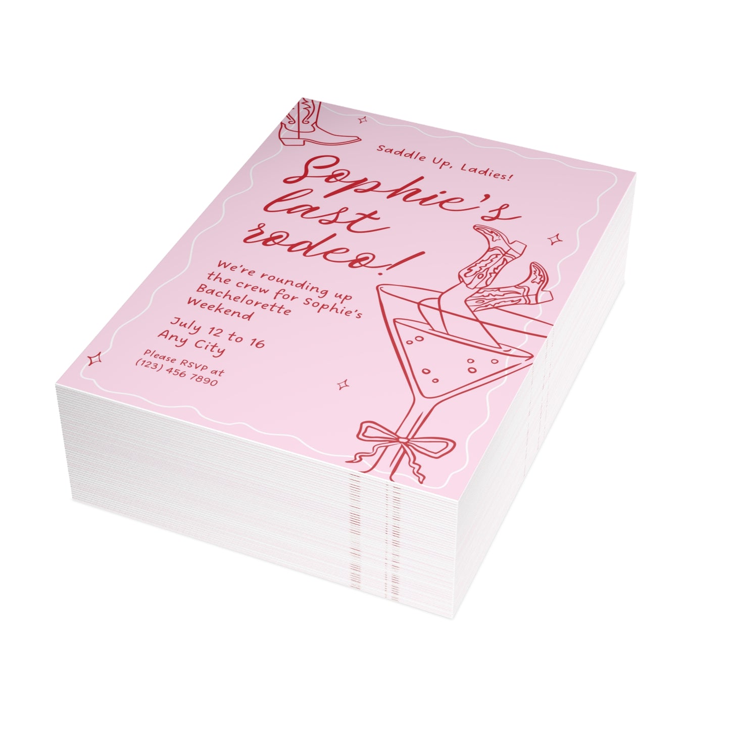 Last Rodeo Cowgirl Bachelorette Invitation