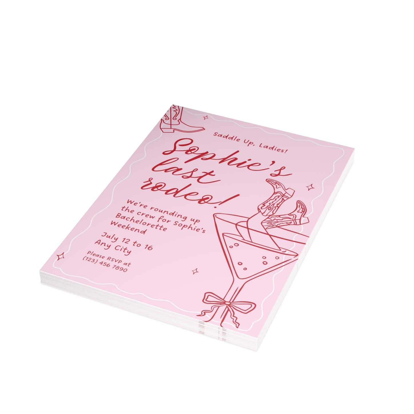 Last Rodeo Cowgirl Bachelorette Invitation