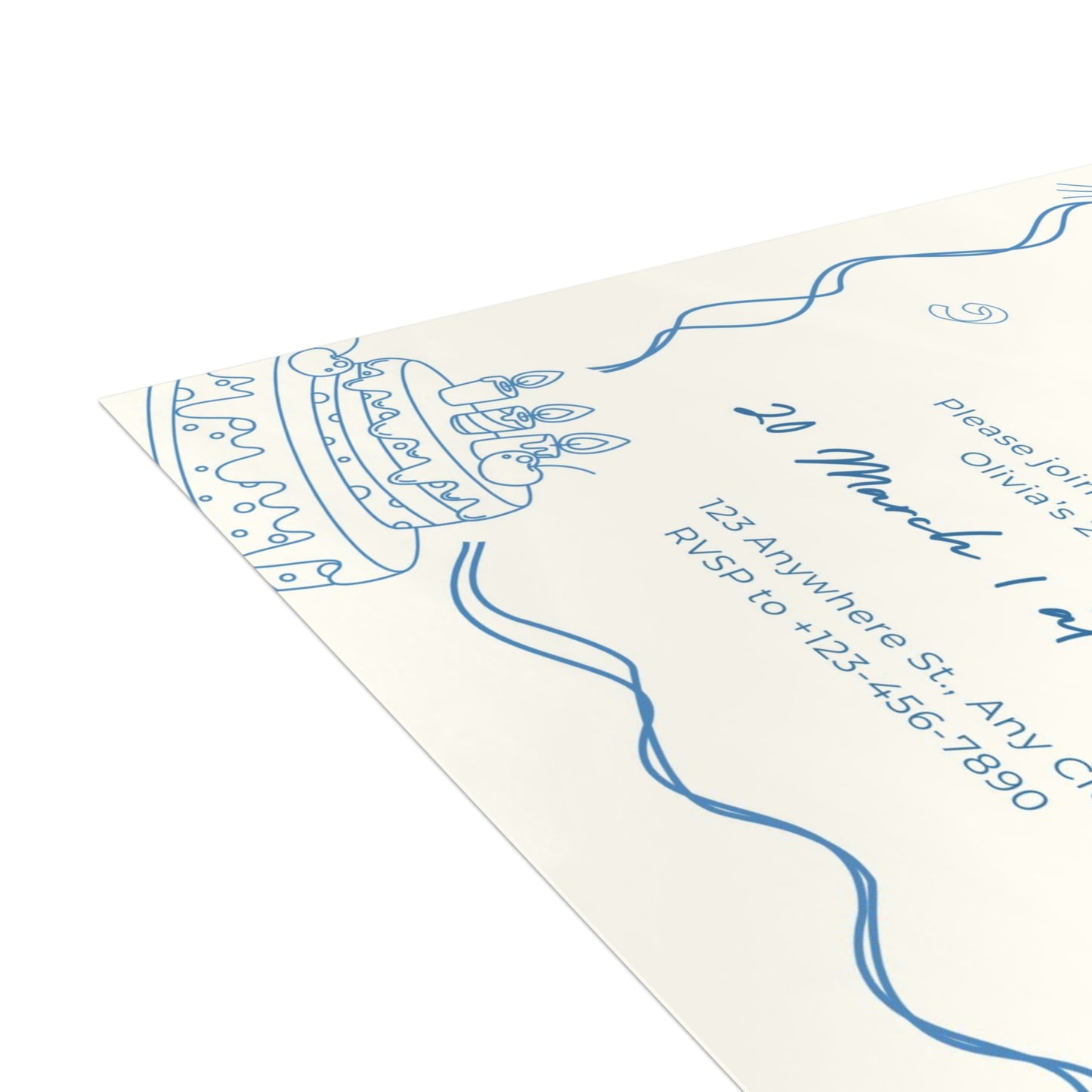 Chic Minimal Bow Cream Birthday Invitation