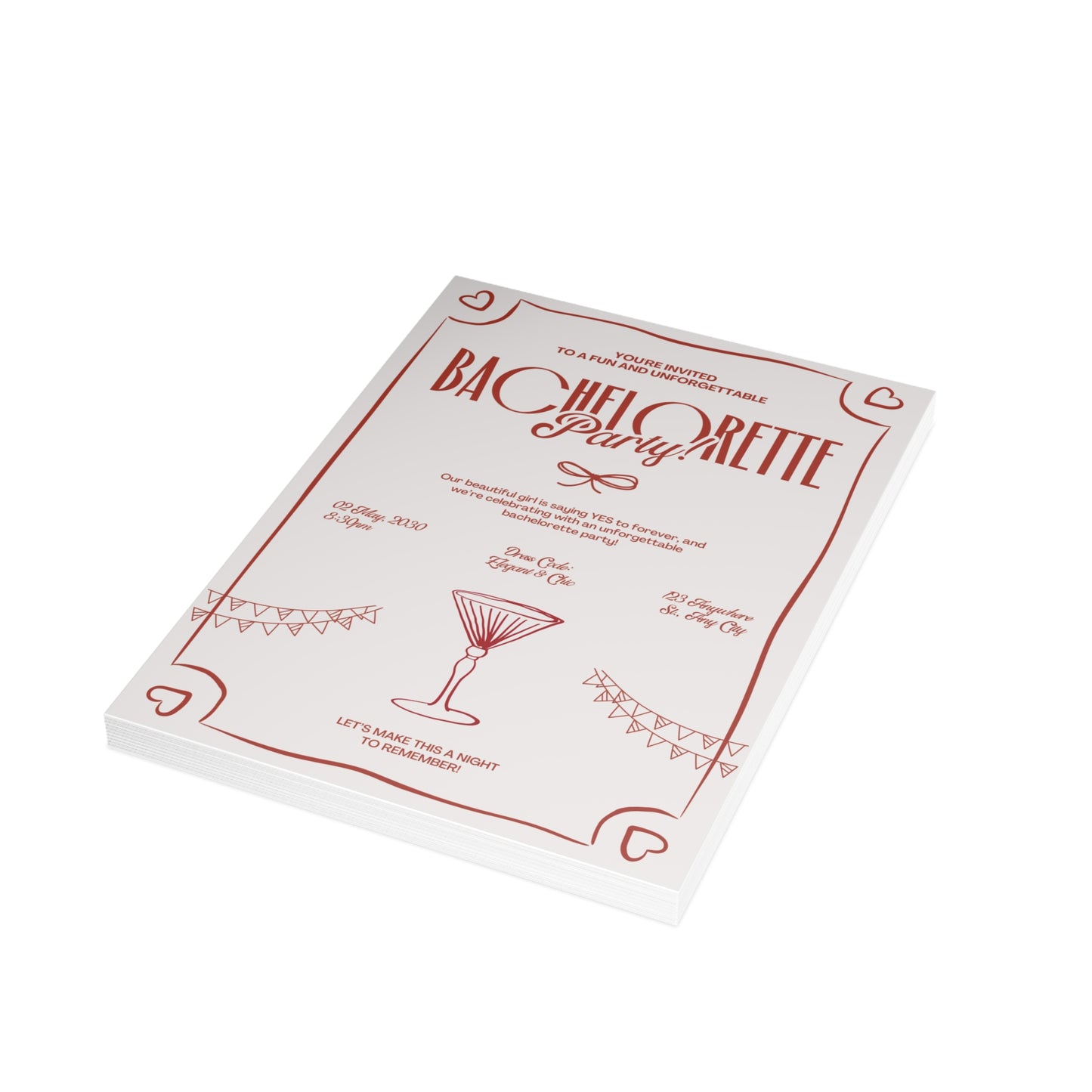 Vintage Blush Bachelorette Party Invitation