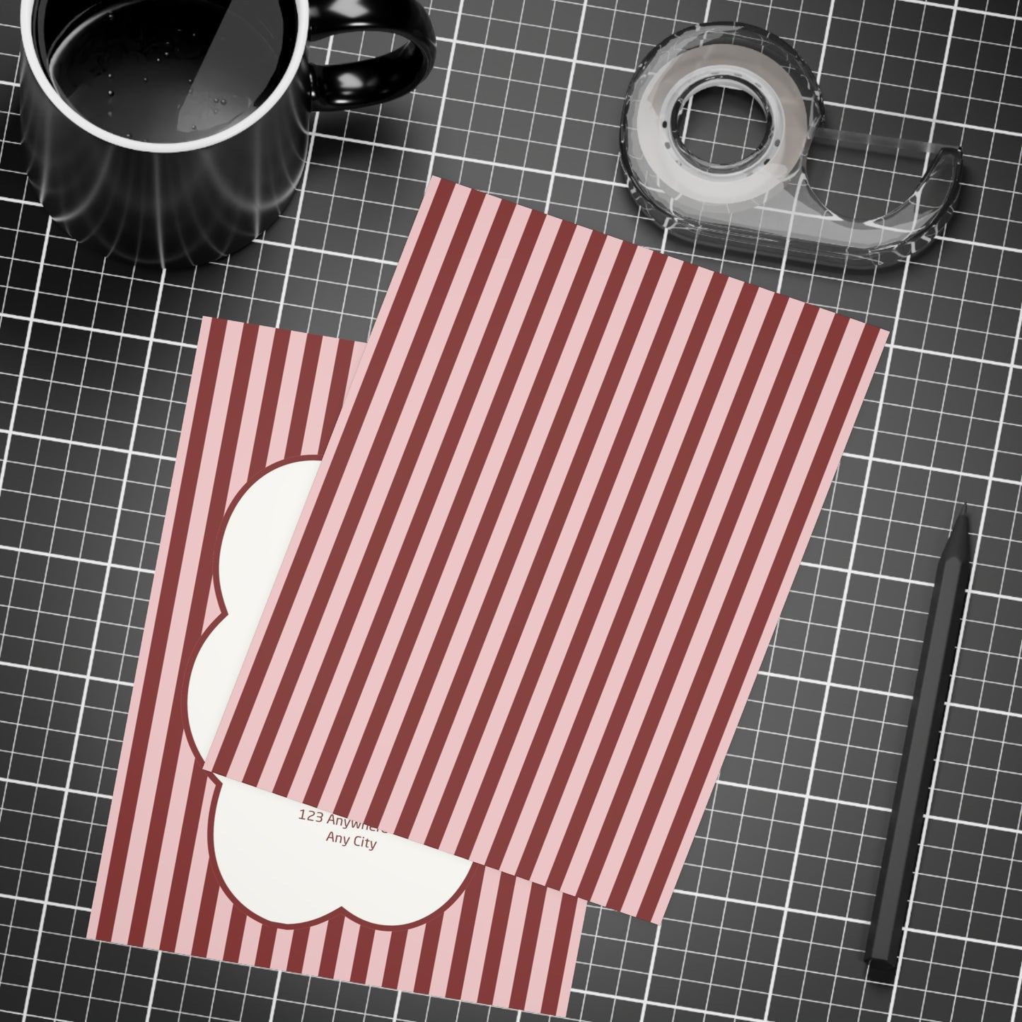 Striped Festive Christmas Cocktail Party Invitation