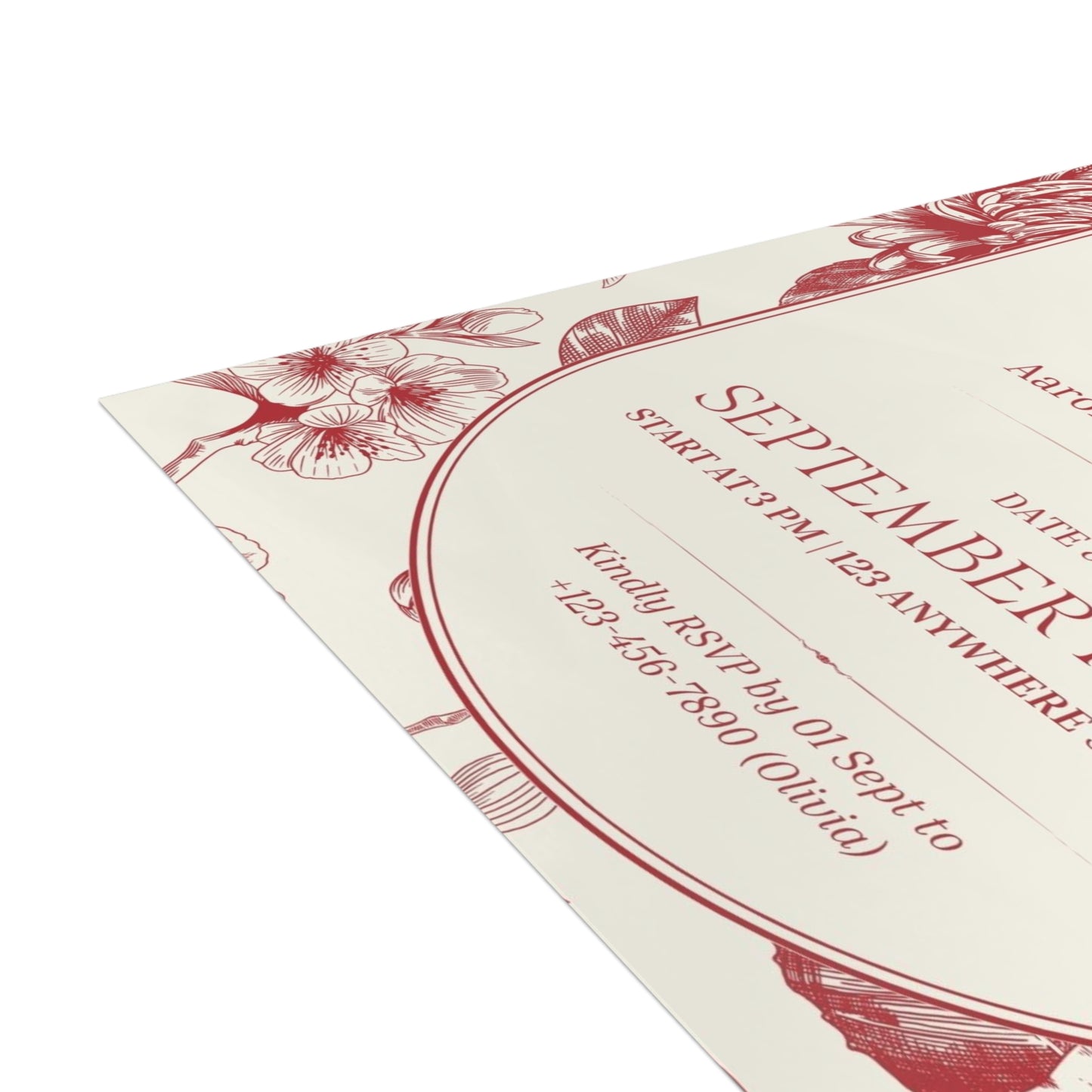 Elegant Floral Dinner Party Invitations