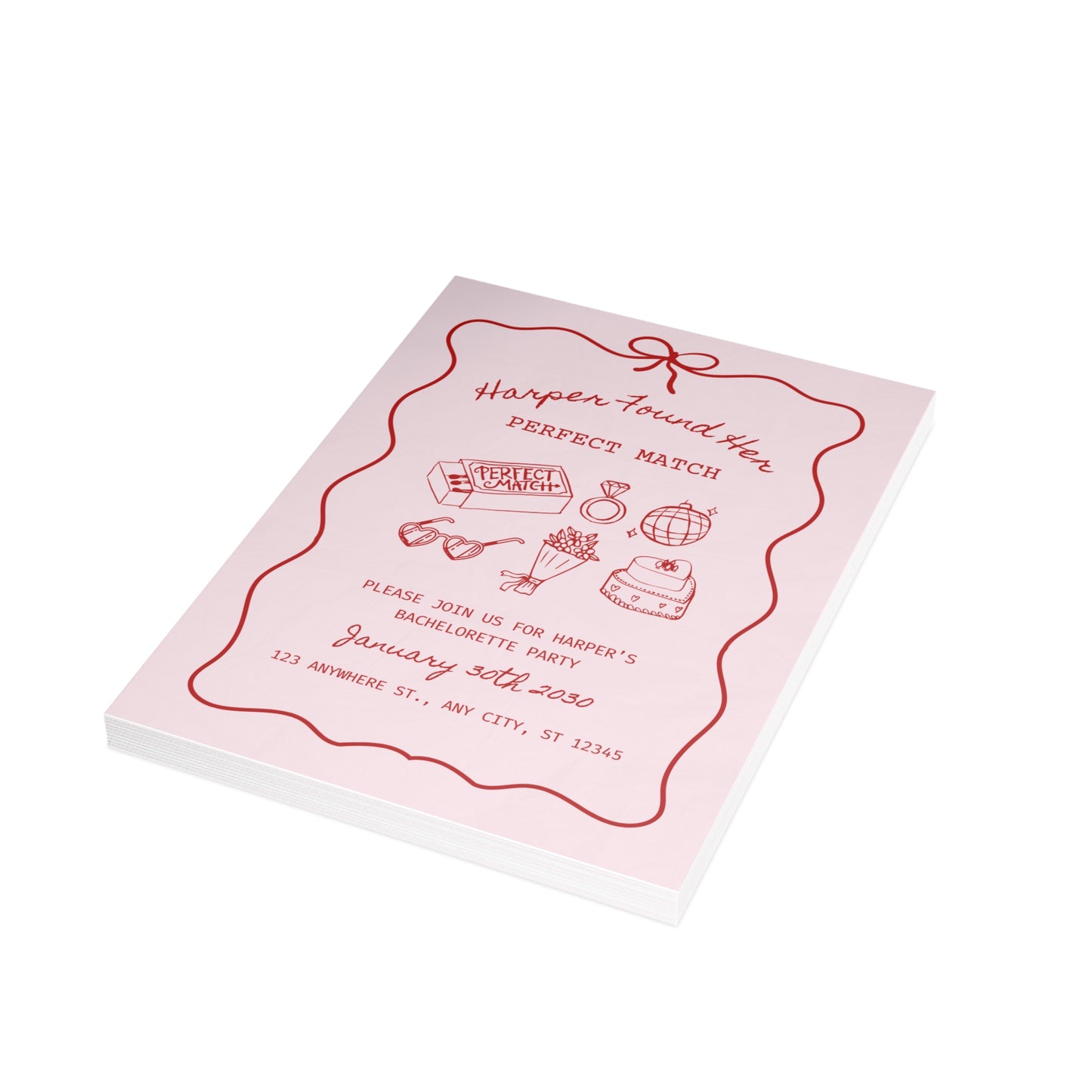 Perfect Match Bachelorette Invitation