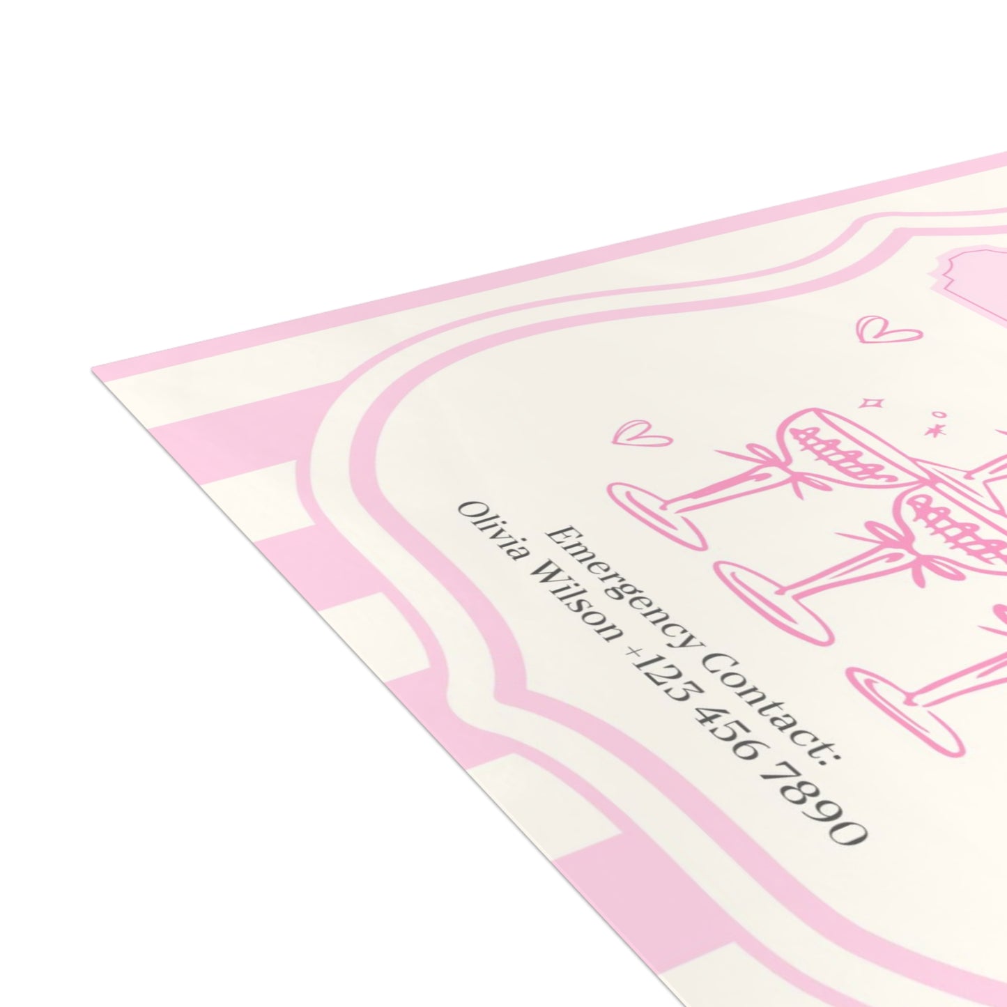 Champagne Striped Pink Bachelorette Invitations