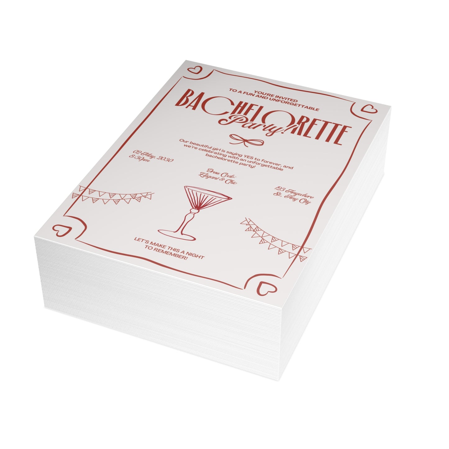 Vintage Blush Bachelorette Party Invitation