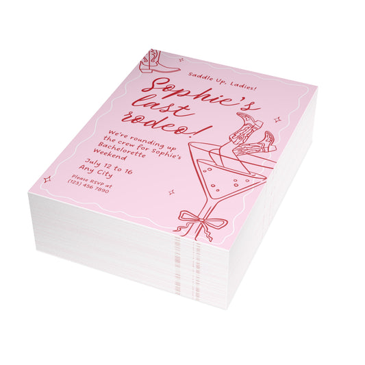 Last Rodeo Cowgirl Bachelorette Invitation