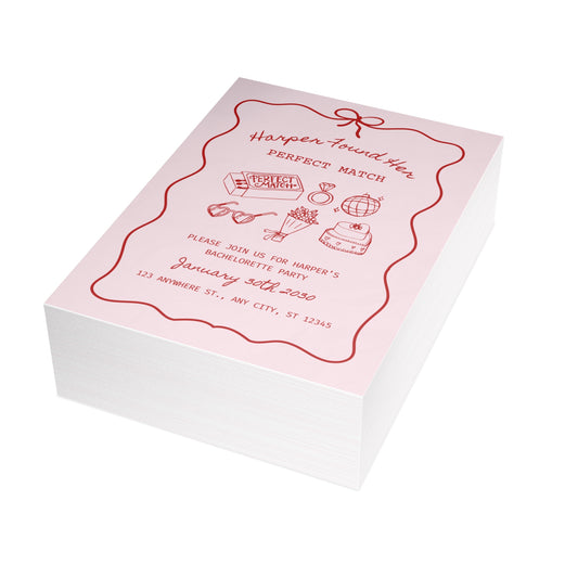 Perfect Match Bachelorette Invitation