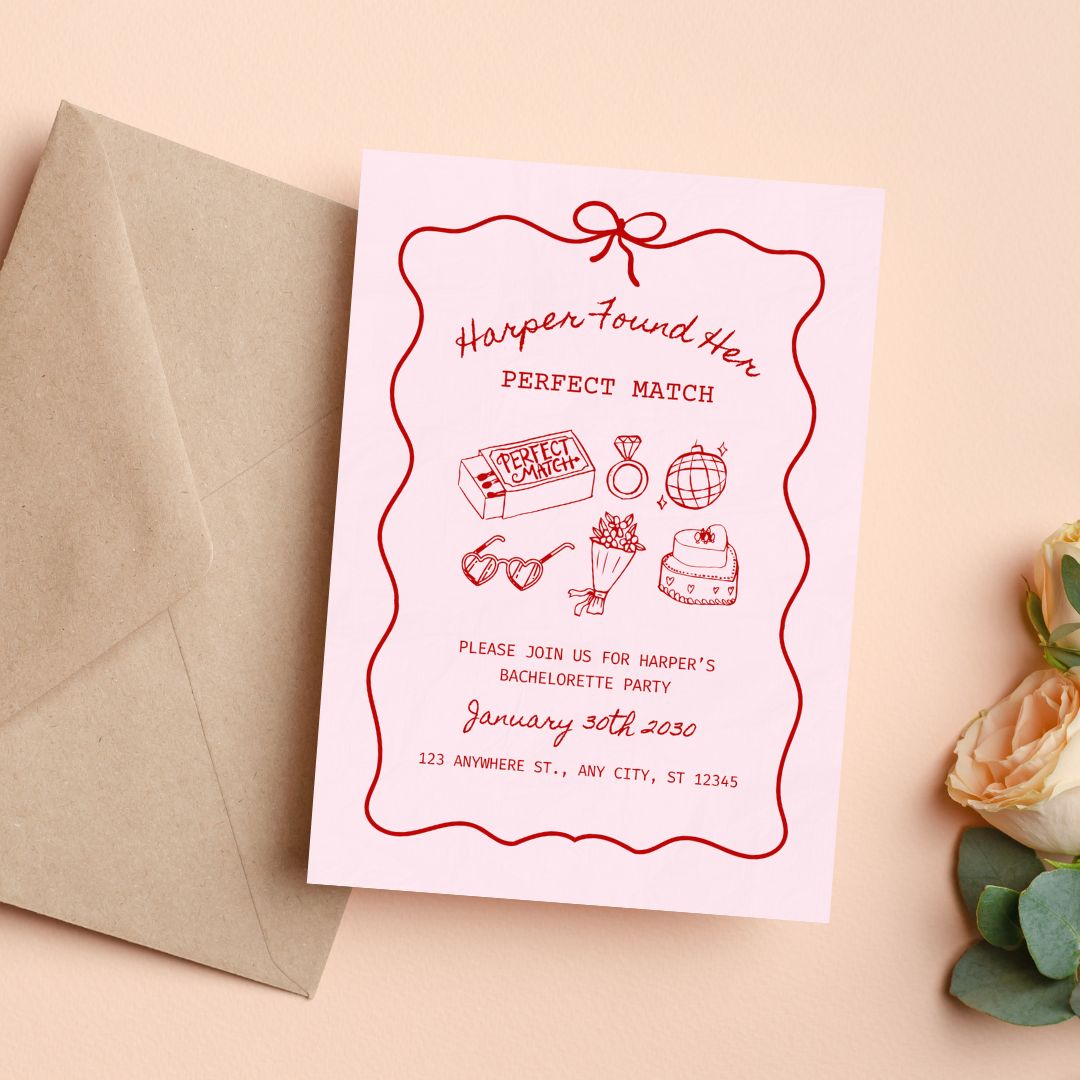 Perfect Match Bachelorette Invitation
