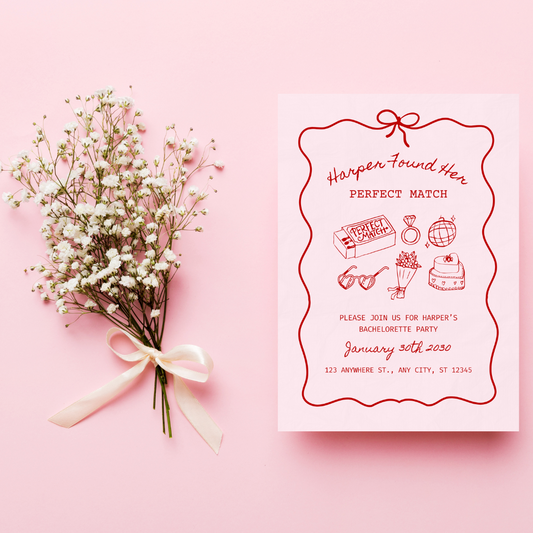 Perfect Match Bachelorette Invitation