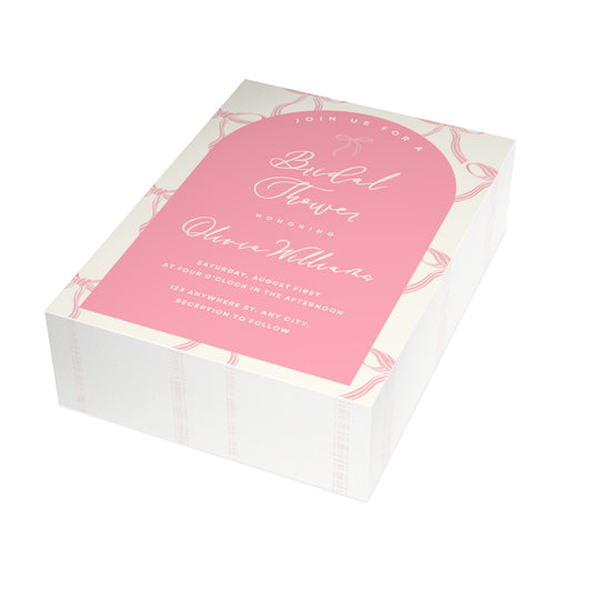 Charming Pink Bow Bridal Shower Invitation